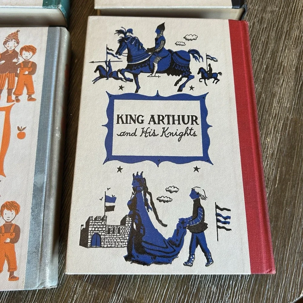 Vtg Junior Deluxe Edition Books Lot HC Mowgli Robin Hood King Arthur Little Men